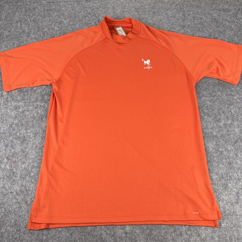 Ashworth Wildfire Golf Club Shirt Mens 2XL Orange Polyester Logo Tee New Defect